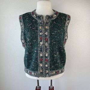 St John’s Bay Full Zip Sweater Vest Size M EUC
